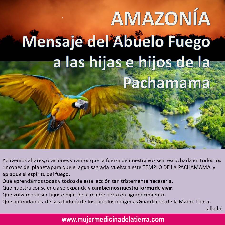 AMAZONÍA – MENSAJE DE ABUELO FUEGO A LAS HIJAS E HIJOS DE LA PACHAMAMA